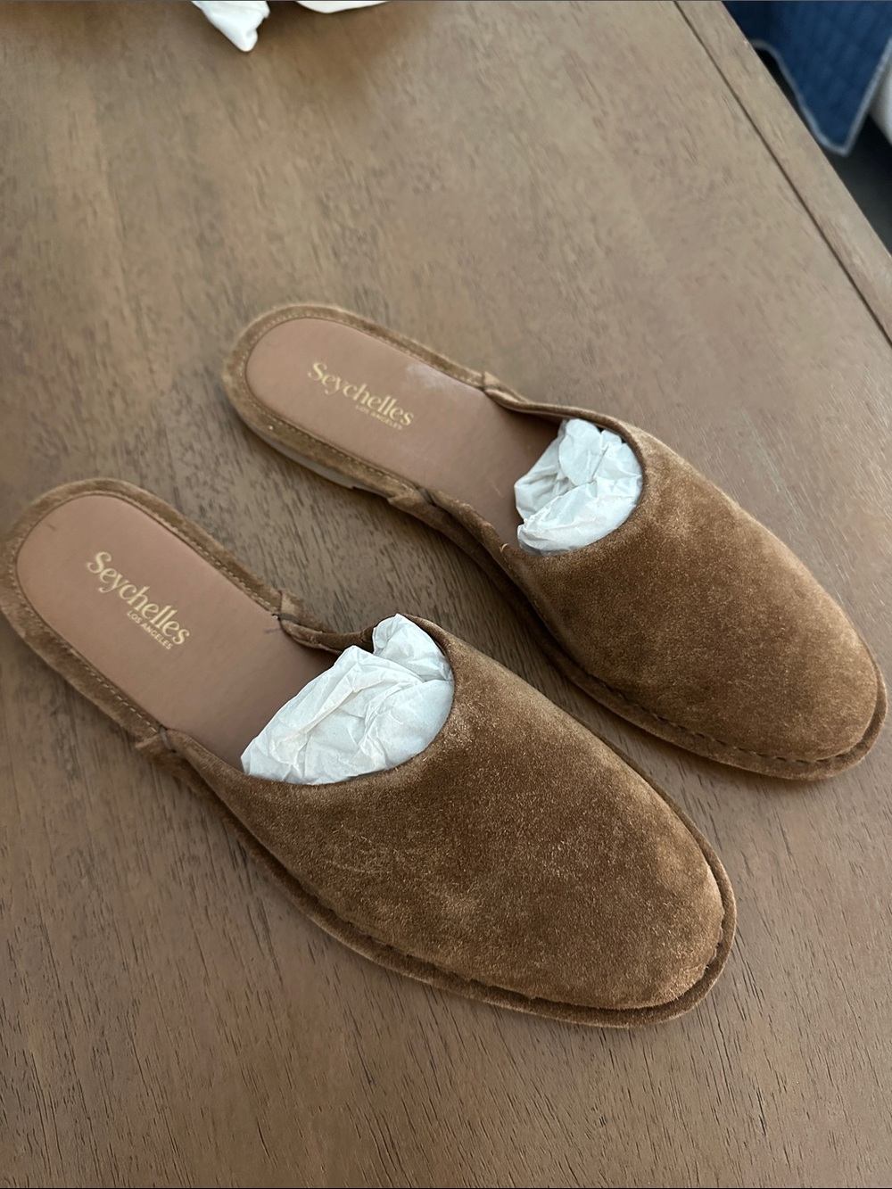 Seychelles Women's Suede Slip-On Mules in Tan - Picture 2 of 5